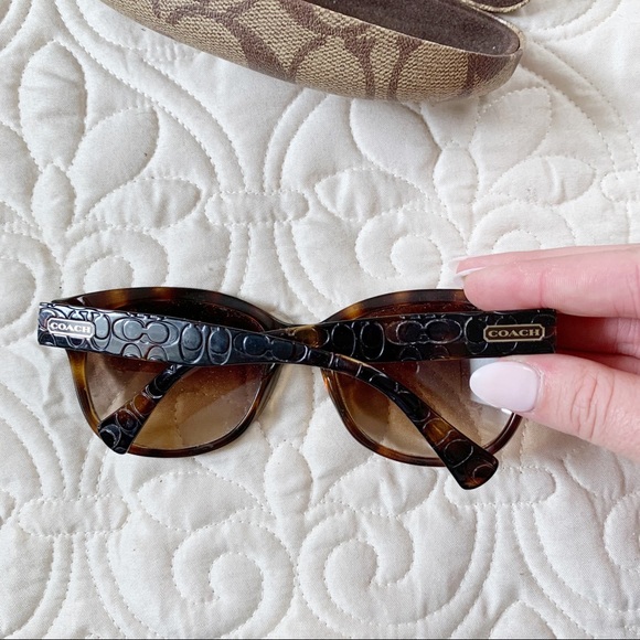Coach Cailin Dark Tortoise Sunglasses & Case - Picture 4 of 6